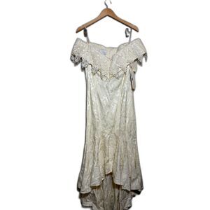Scott McClintok Dress Deadstock VTG Cream Off White Bridal Lace Elopement sz 14